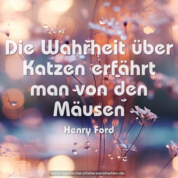 Die Wahrheit über Katzen
erfährt man von den Mäusen