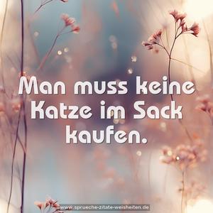 Man muss keine Katze im Sack kaufen.