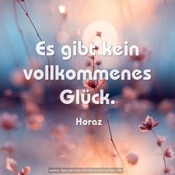 Es gibt kein vollkommenes Glück.