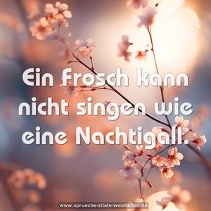 Ein Frosch kann nicht singen wie eine Nachtigall.