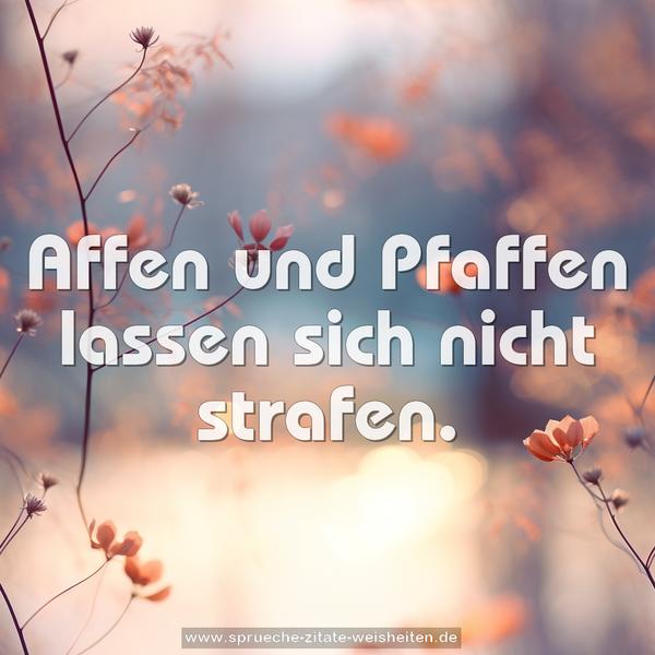 Affen und Pfaffen
lassen sich nicht strafen.