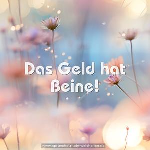 Das Geld hat Beine!