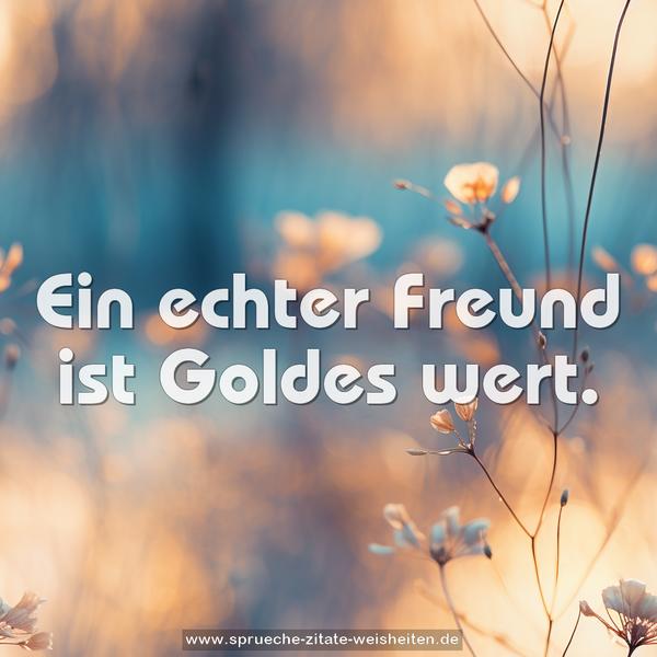 Ein echter Freund ist Goldes wert.