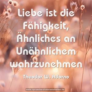  Liebe ist die Fähigkeit,
Ähnliches an Unähnlichem wahrzunehmen
