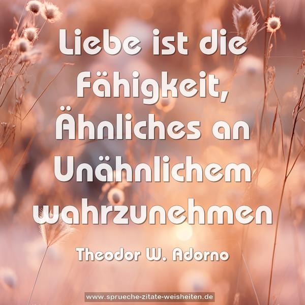  Liebe ist die Fähigkeit,
Ähnliches an Unähnlichem wahrzunehmen