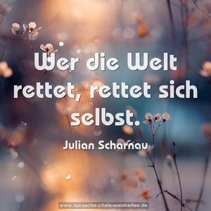 Wer die Welt rettet, rettet sich selbst.