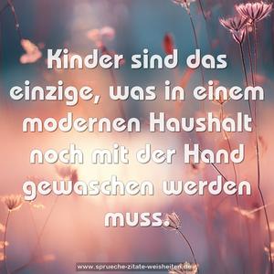 Kinder sind das einzige, was in einem modernen Haushalt noch mit der Hand gewaschen werden muss.