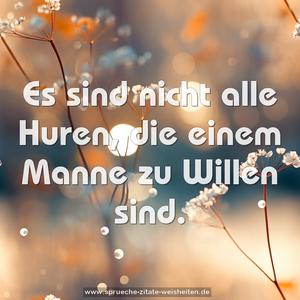 Es sind nicht alle Huren, die einem Manne zu Willen sind.