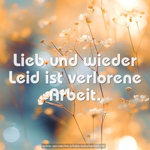 Lieb und wieder Leid ist verlorene Arbeit.