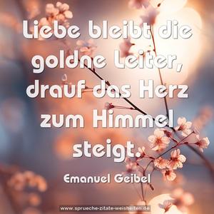 Liebe bleibt die goldne Leiter,
drauf das Herz zum Himmel steigt.