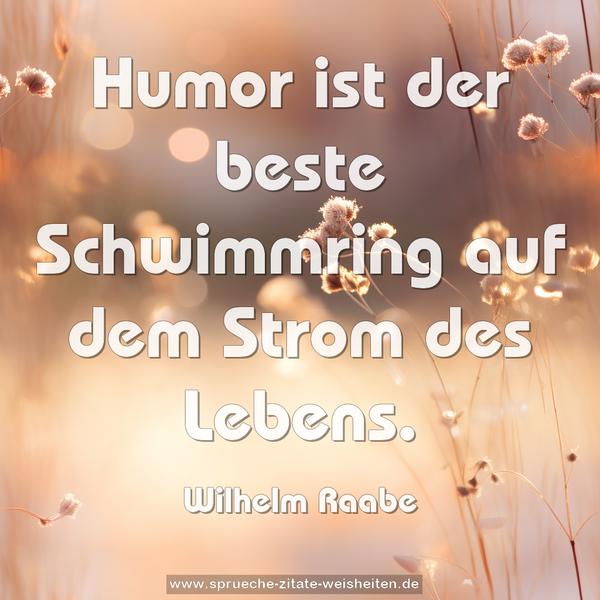 Humor ist der beste Schwimmring auf dem Strom des Lebens.
