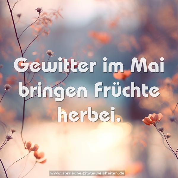 Gewitter im Mai bringen Früchte herbei.