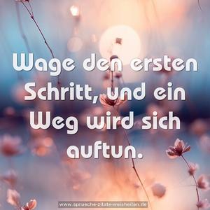 Wage den ersten Schritt,
und ein Weg wird sich auftun.