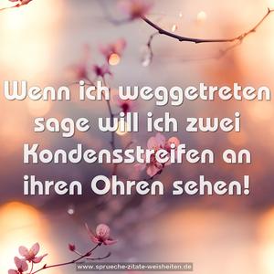 Wenn ich weggetreten sage
will ich zwei Kondensstreifen an ihren Ohren sehen! 