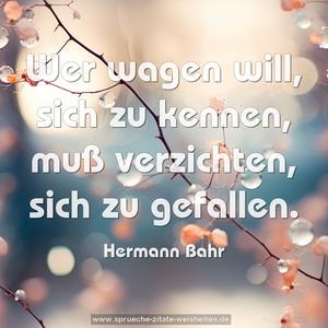 Wer wagen will, sich zu kennen,
muß verzichten, sich zu gefallen.