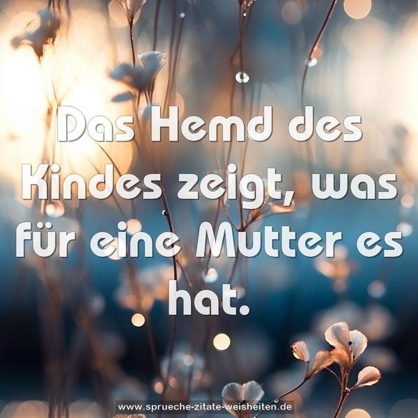 Das Hemd des Kindes zeigt, was für eine Mutter es hat.