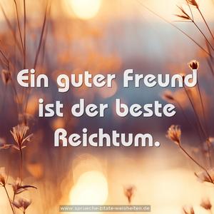 Ein guter Freund ist der beste Reichtum.