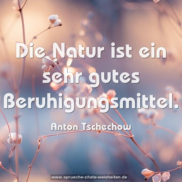 Die Natur ist ein sehr gutes Beruhigungsmittel.