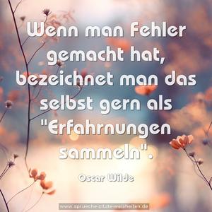 Wenn man Fehler gemacht hat,
bezeichnet man das selbst gern
als "Erfahrnungen sammeln".