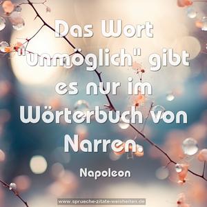 Das Wort "unmöglich" gibt es nur im Wörterbuch von Narren.