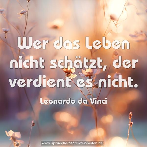 Wer das Leben nicht schätzt, der verdient es nicht.