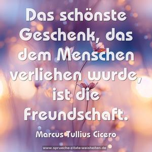 Das schönste Geschenk, das dem Menschen verliehen wurde,
ist die Freundschaft.