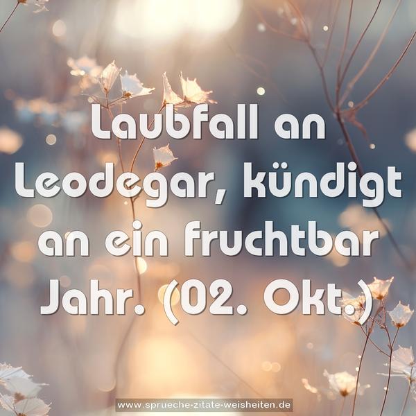 Laubfall an Leodegar, kündigt an ein fruchtbar Jahr.
(02. Okt.)