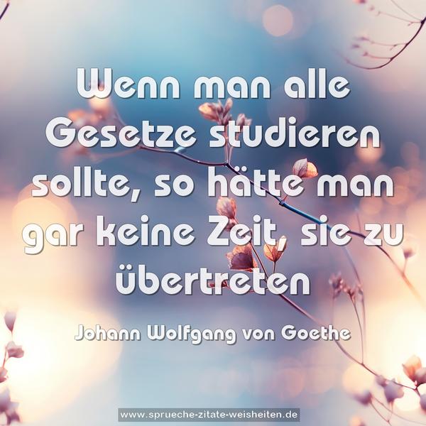 Wenn man alle Gesetze studieren sollte,
so hätte man gar keine Zeit, sie zu übertreten