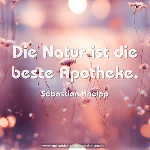 Die Natur ist die beste Apotheke.