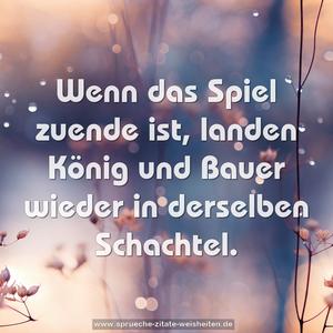 Wenn das Spiel zuende ist,
landen König und Bauer wieder in derselben Schachtel. 