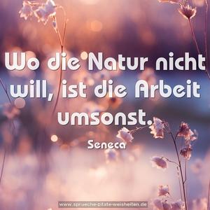 Wo die Natur nicht will, ist die Arbeit umsonst. 