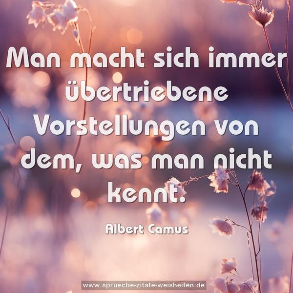 Man macht sich immer übertriebene Vorstellungen von dem,
was man nicht kennt.