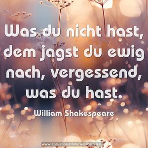  Was du nicht hast, dem jagst du ewig nach,
vergessend, was du hast.