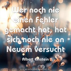 Wer noch nie einen Fehler gemacht hat,
hat sich noch nie an Neuem versucht