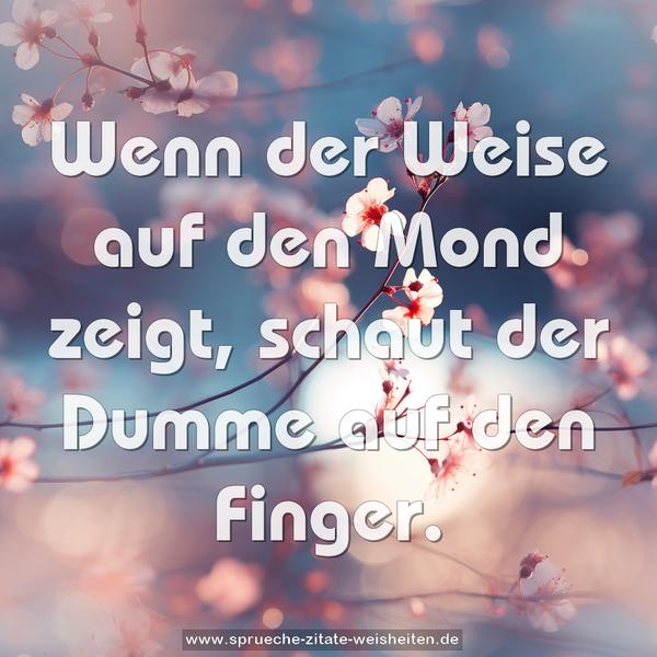 Wenn der Weise auf den Mond zeigt,
schaut der Dumme auf den Finger.