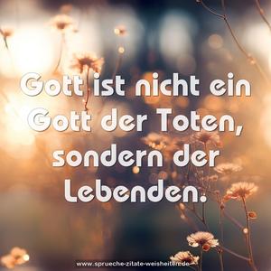 Gott ist nicht ein Gott der Toten,
sondern der Lebenden.