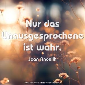 Nur das Unausgesprochene ist wahr.