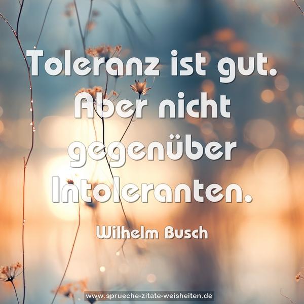 Toleranz ist gut. Aber nicht gegenüber Intoleranten. 