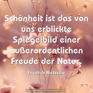 Schönheit ist das von uns erblickte Spiegelbild
einer außerordentlichen Freude der Natur.