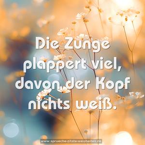 Die Zunge plappert viel, davon der Kopf nichts weiß.