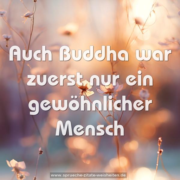 Auch Buddha war zuerst nur ein gewöhnlicher Mensch