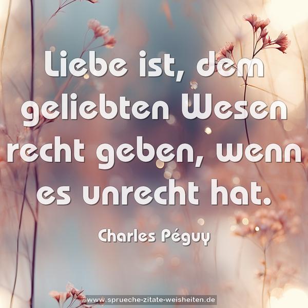 Liebe ist,
dem geliebten Wesen recht geben, wenn es unrecht hat.