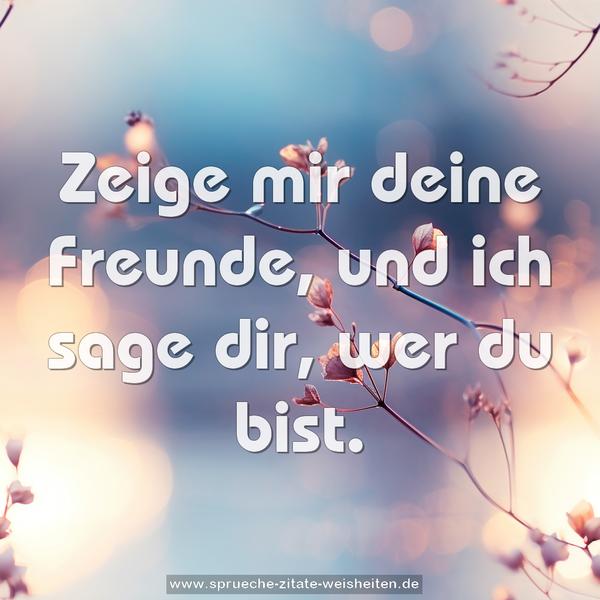 Zeige mir deine Freunde,
und ich sage dir, wer du bist.