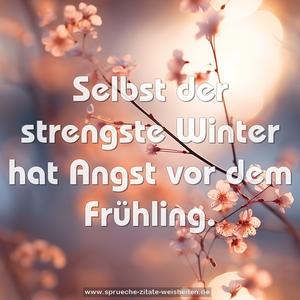 Selbst der strengste Winter
hat Angst vor dem Frühling.