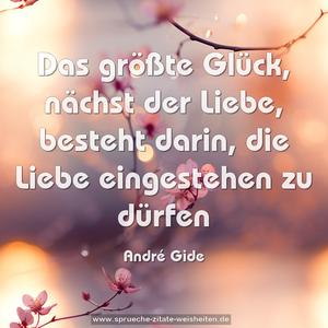 Das größte Glück, nächst der Liebe,
besteht darin,
die Liebe eingestehen zu dürfen