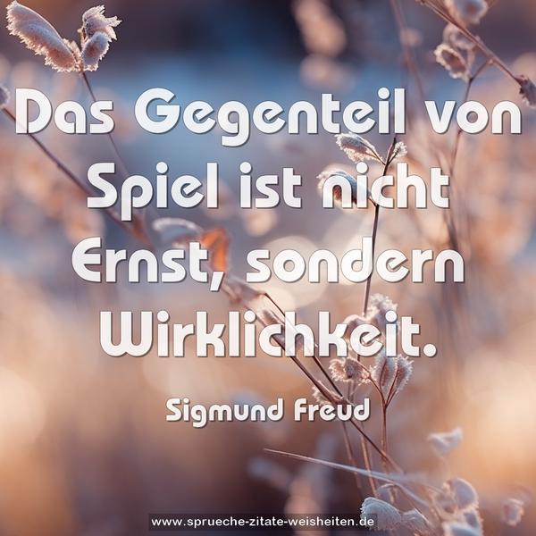 Das Gegenteil von Spiel ist nicht Ernst,
sondern Wirklichkeit.