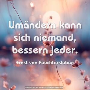 Umändern kann sich niemand, bessern jeder. 