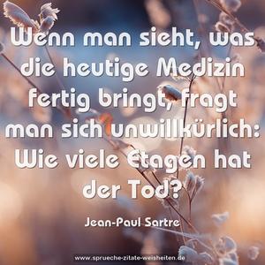 Wenn man sieht, was die heutige Medizin fertig bringt,
fragt man sich unwillkürlich: Wie viele Etagen hat der Tod?