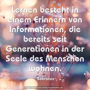 Lernen besteht in einem Erinnern von Informationen, 
die bereits seit Generationen 
in der Seele des Menschen wohnen.