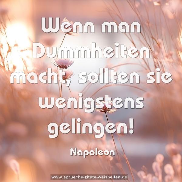 Wenn man Dummheiten macht, sollten sie wenigstens gelingen!